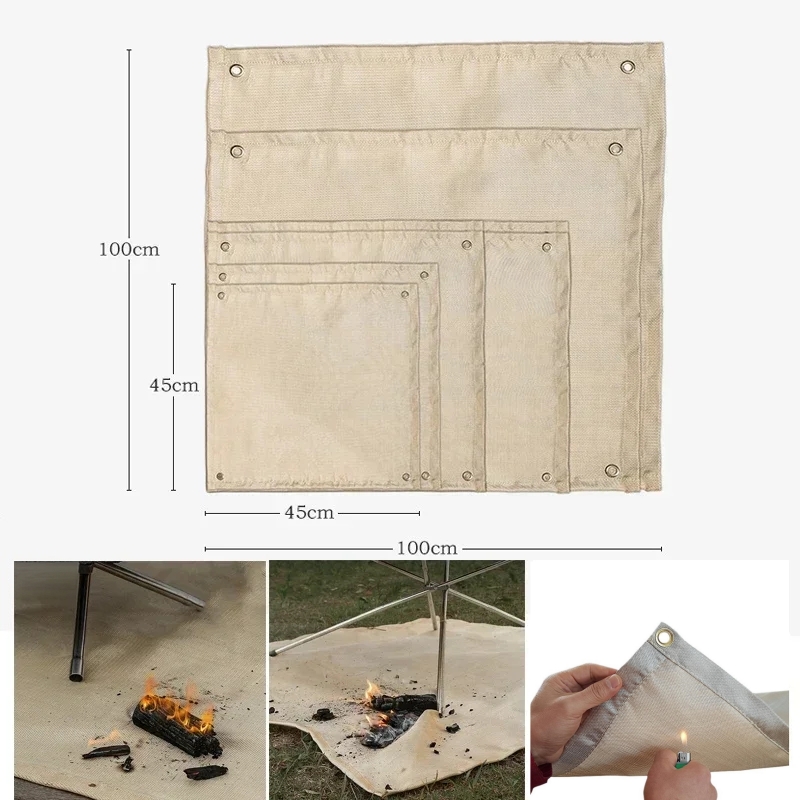 Outdoor Camping Fire Pit - Camping Fireproof Mat Heat Resistant Blanket