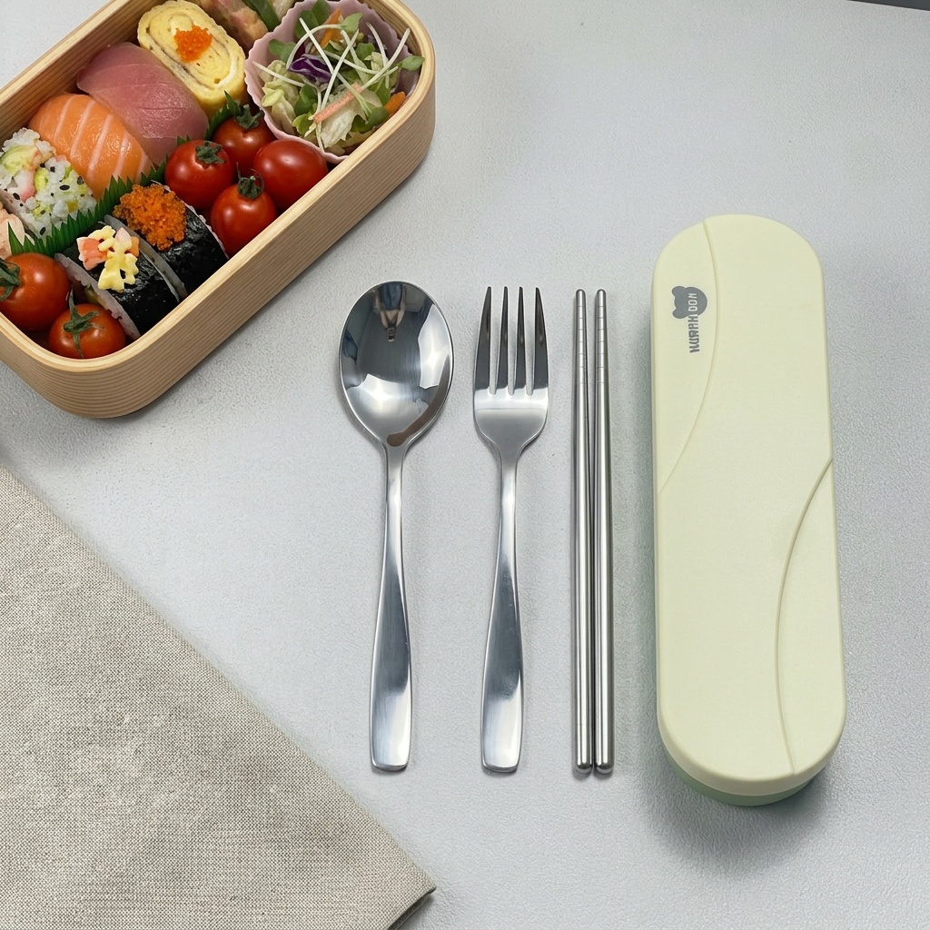 Outdoor Camping Utensils - Portable Cutlery Set Stainless Steel Utensils