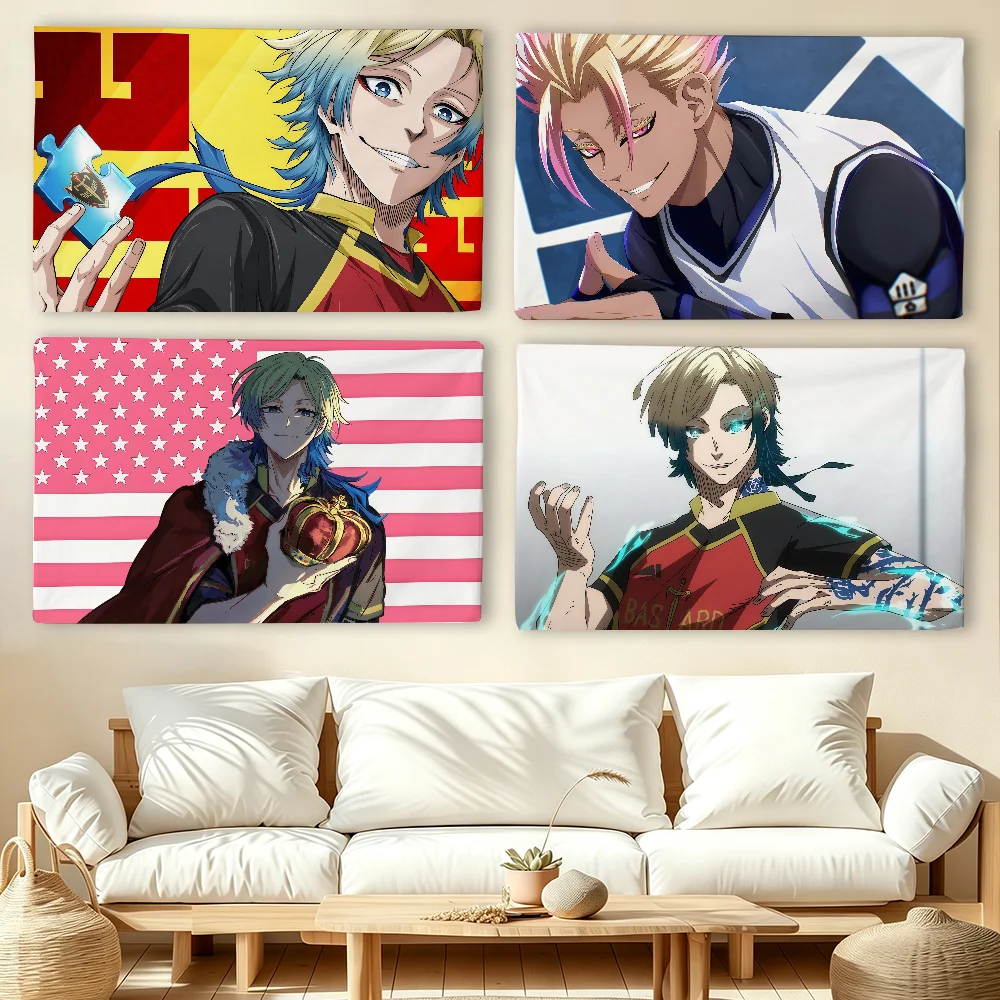 Outdoor Camping Anime - Football anime B-Blue L-Lock Kaiser flag