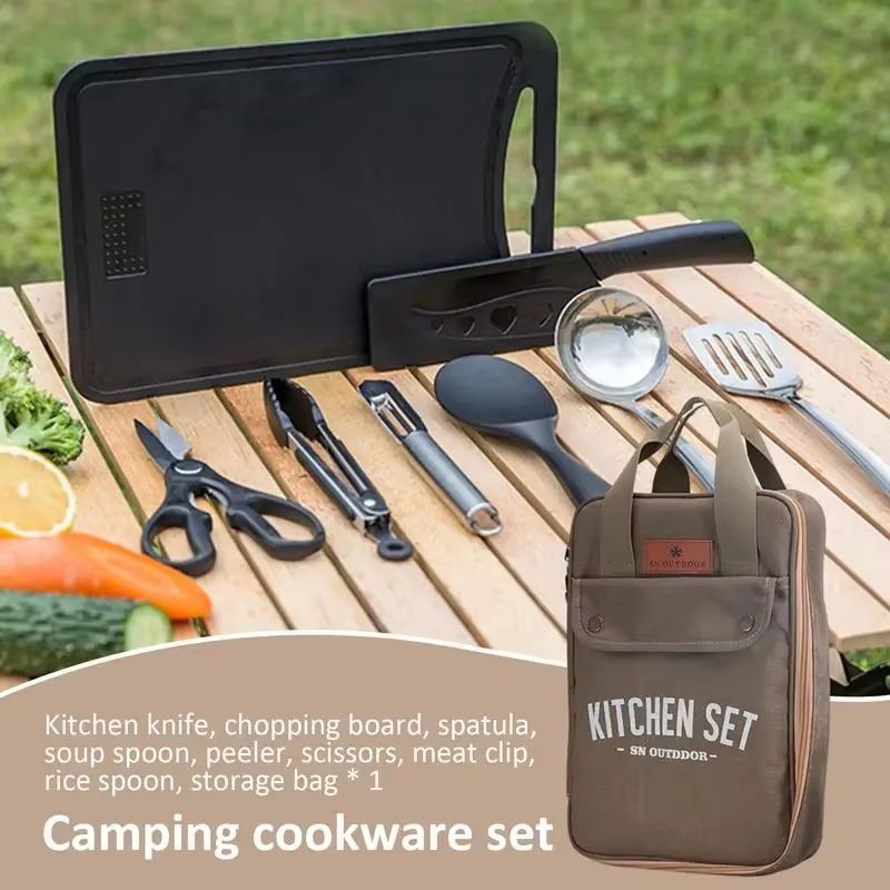 8pcs Camping Kitchen Cookware  - огляд і ціна Outdoor Camping Utensils