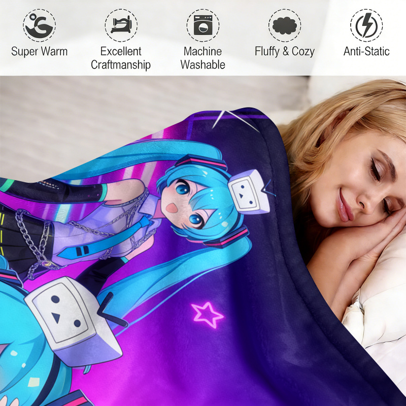 Hatsune Miku Flannel Blanket,  - огляд і ціна Outdoor Camping Anime