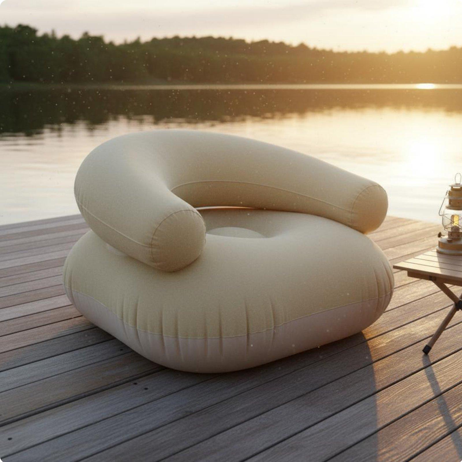 Flocked Inflatable Sofa PVC Fl - огляд і ціна Outdoor Camping Couch