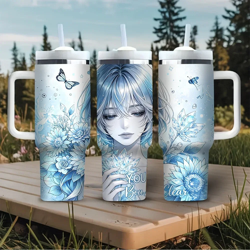 40oz Tumbler with Handle, Blue - огляд і ціна Outdoor Camping Anime