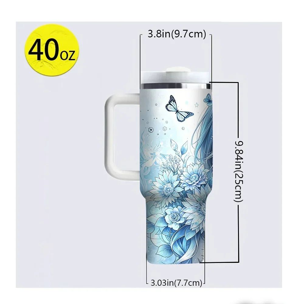 40oz Tumbler with Handle, Blue - огляд і ціна Outdoor Camping Anime