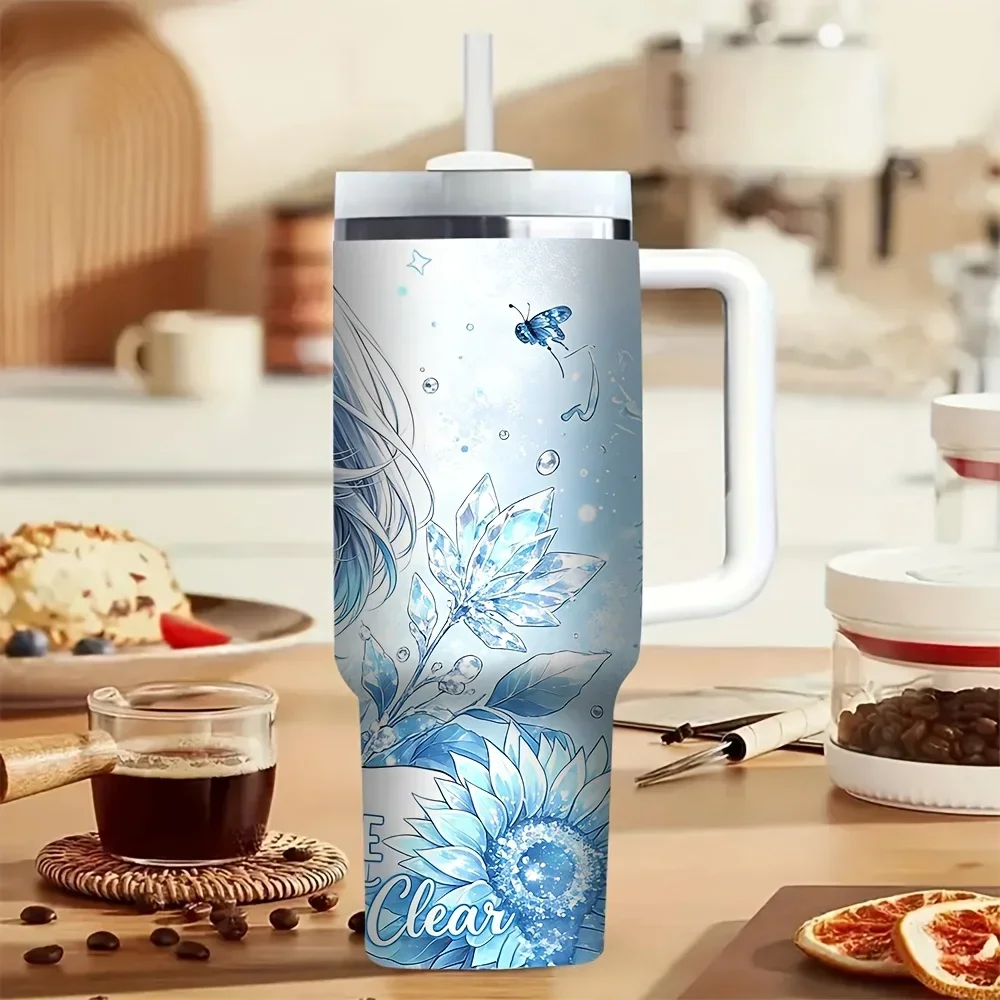 40oz Tumbler with Handle, Blue - огляд і ціна Outdoor Camping Anime