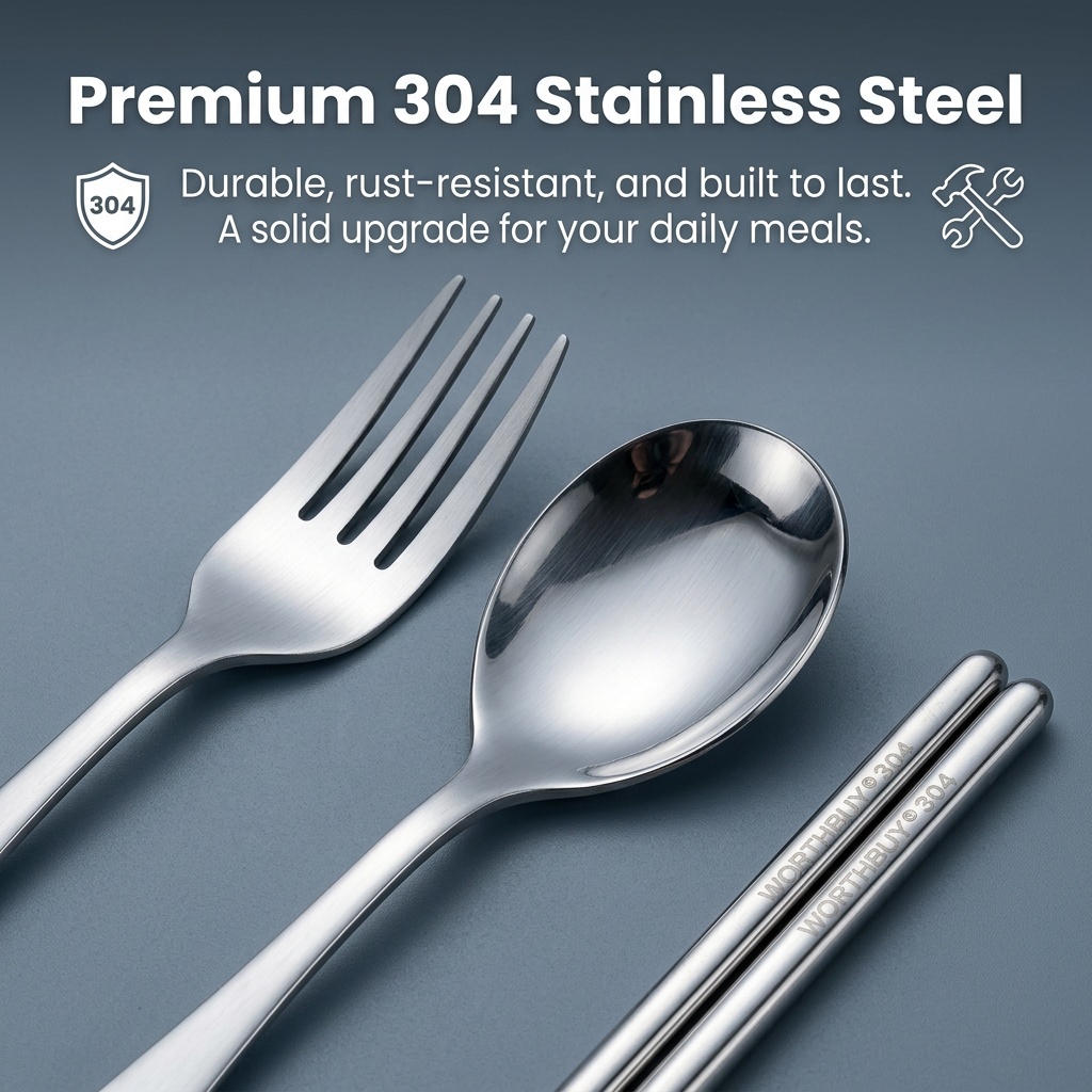 Portable Cutlery Set Stainless - огляд і ціна Outdoor Camping Utensils