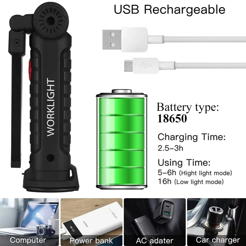 Portable COB LED Flashlight US - огляд і ціна Outdoor Camping Glamping