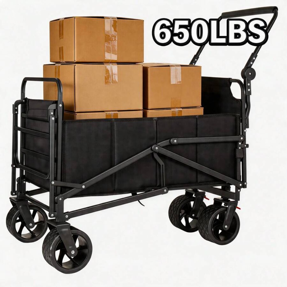 3-In-1 Seat Wagon Cart with Cu - огляд і ціна Outdoor Camping Table With Storage