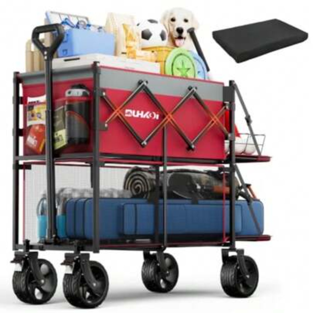 2-Tier Foldable Wagon Cart wit - огляд і ціна Outdoor Camping Shop