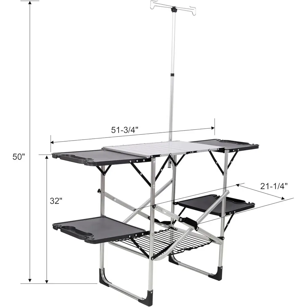 Portable Outdoor Kitchen Table - огляд і ціна Outdoor Camping Table With Storage