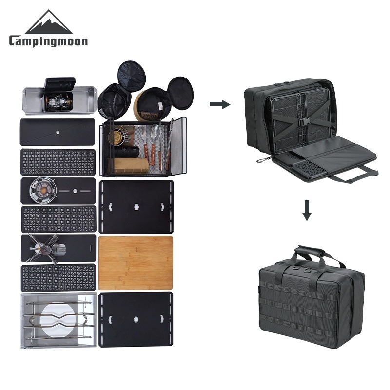 CAMPINGMOON Large Capacity Sto - огляд і ціна Outdoor Camping Table With Storage