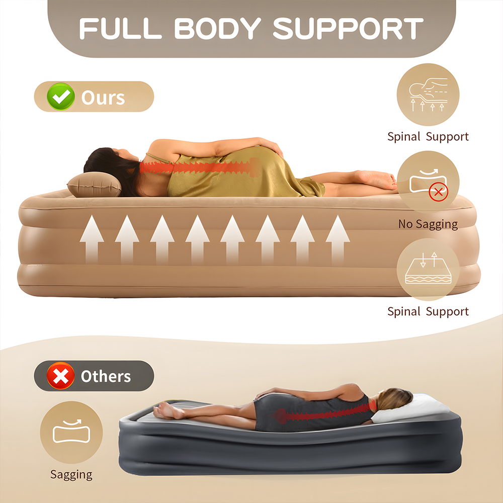 Queen Air Mattress with Built  - огляд і ціна Outdoor Camping Cot