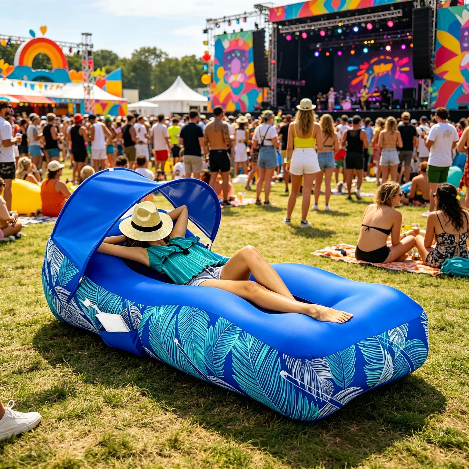 Inflatable Lounger with Sunsha - огляд і ціна Outdoor Camping Couch