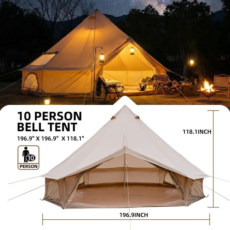 4 Season Bell Tent 16.4FT, Bei - огляд і ціна Outdoor Yurt Camping