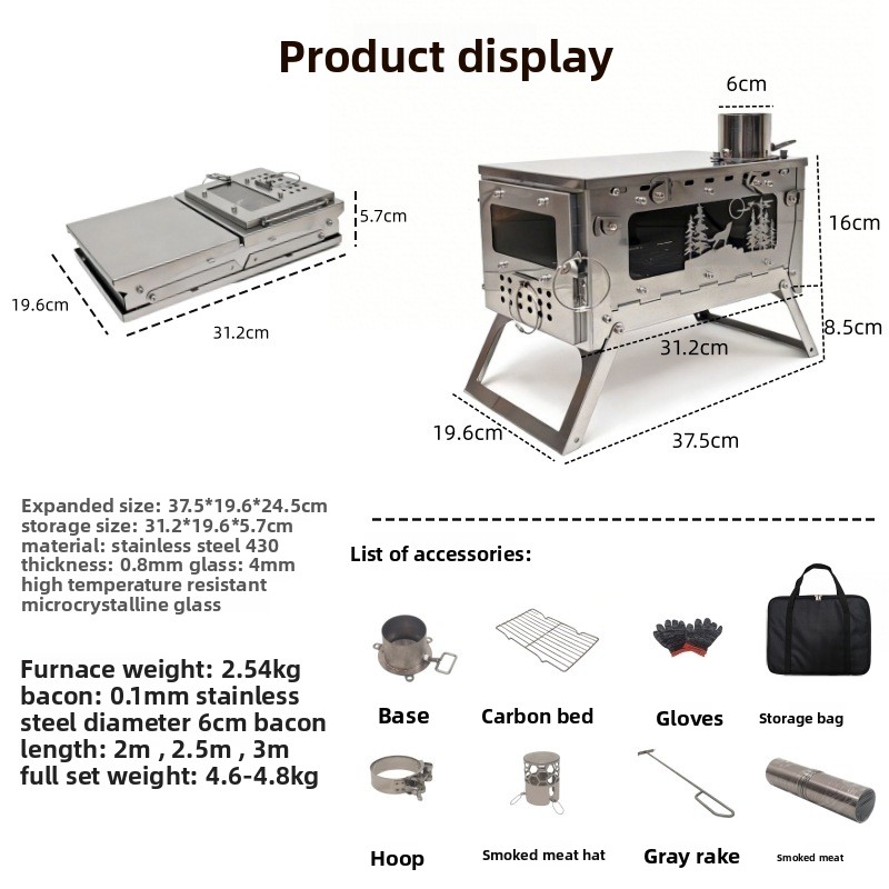Stainless Steel Foldable Porta - огляд і ціна Outdoor Camping Fire Pit