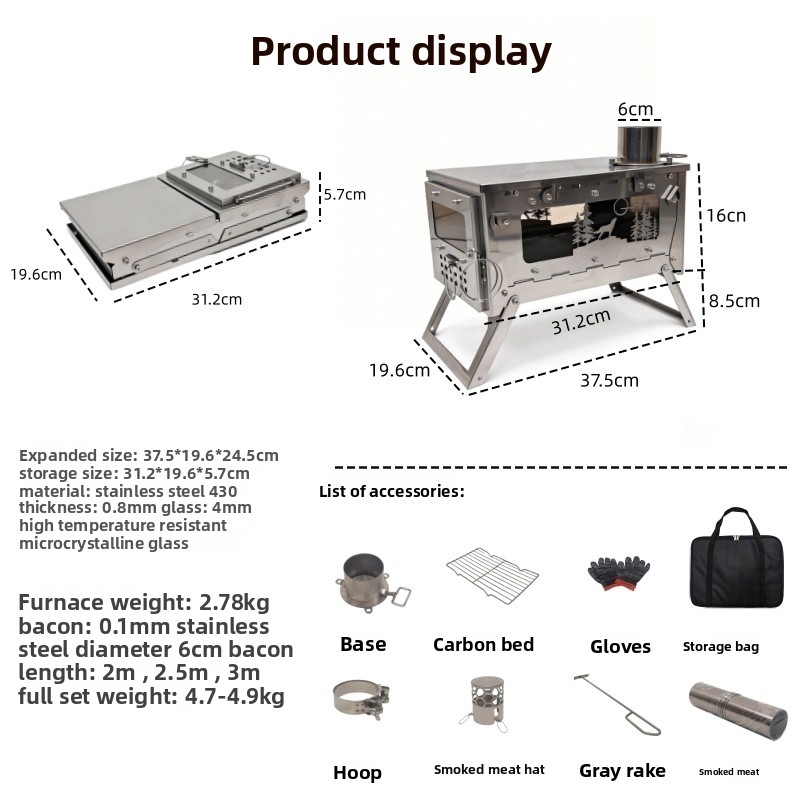 Stainless Steel Foldable Porta - огляд і ціна Outdoor Camping Fire Pit