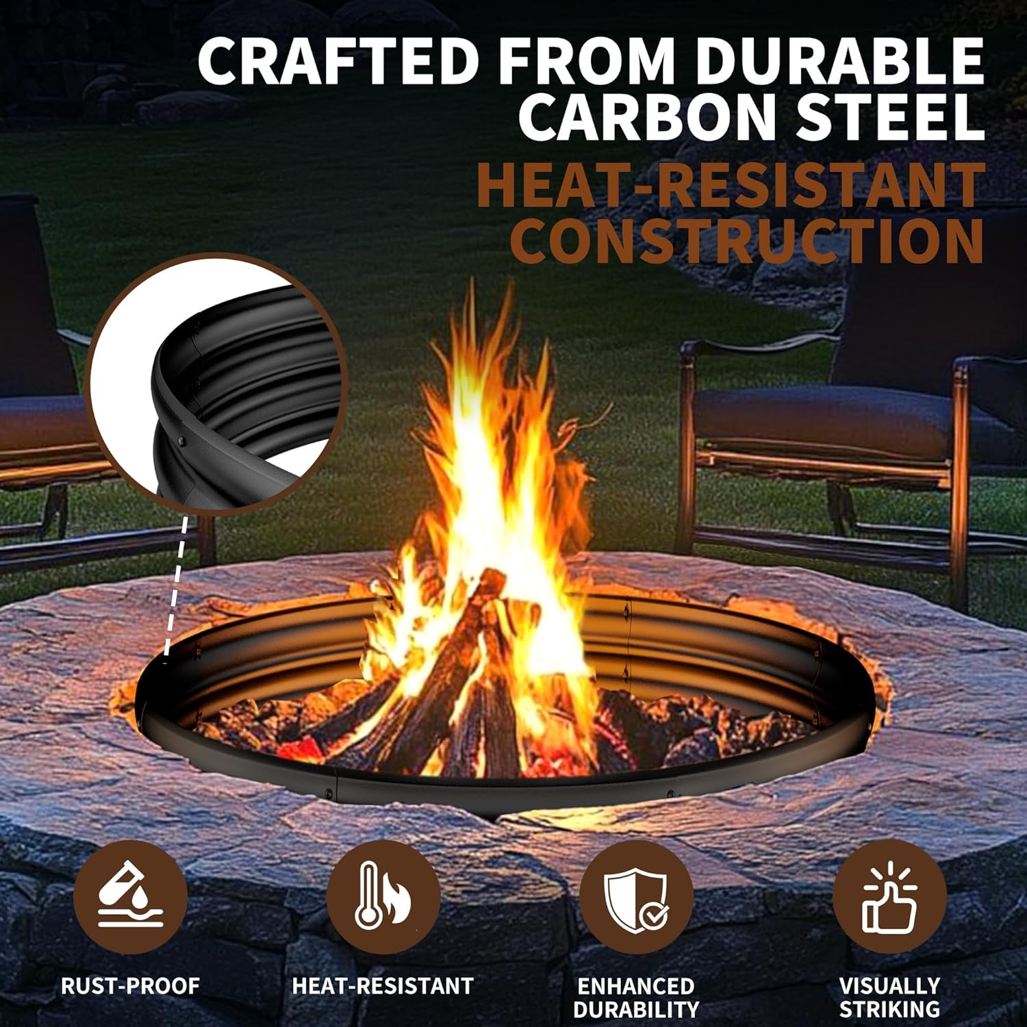 36 Inch Heavy Duty Fire Pit Ri - огляд і ціна Outdoor Camping Fire Pit