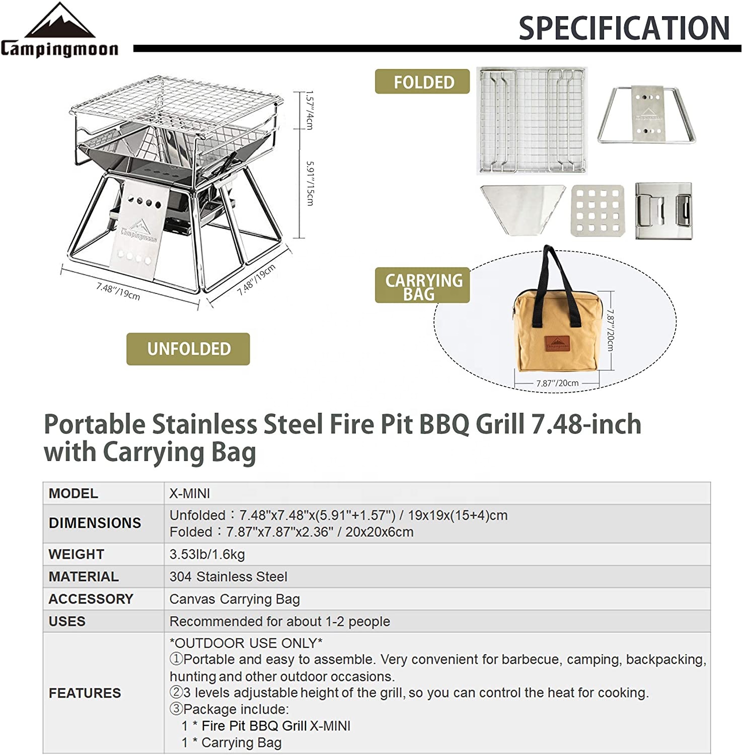 Campingmoon Outdoor Camping Bb - огляд і ціна Outdoor Camping Fire Pit