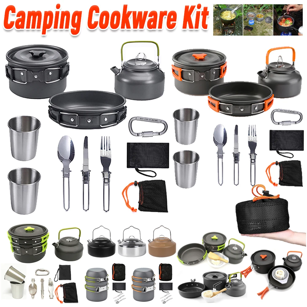 Camping Cookware Kit Kettle Po - огляд і ціна Outdoor Camping Utensils