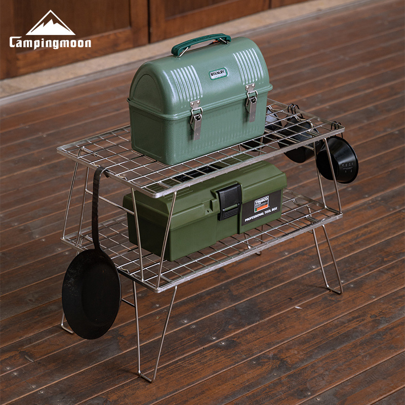 CAMPINGMOON Stainless Steel Li - огляд і ціна Outdoor Camping Table With Storage